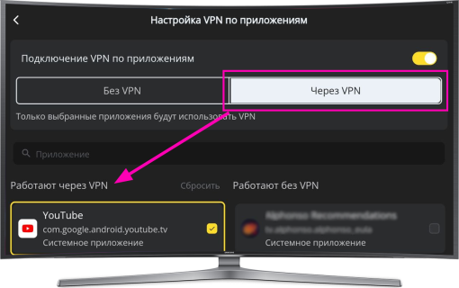 инструкция Android TV_изображение 4_раздельное туннелирование