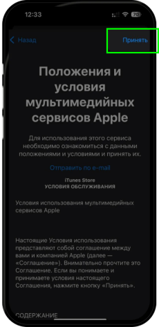настройки app store_принять